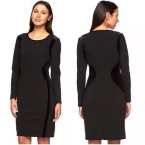 Reiss Black Long-Sleeve Sheath Dress